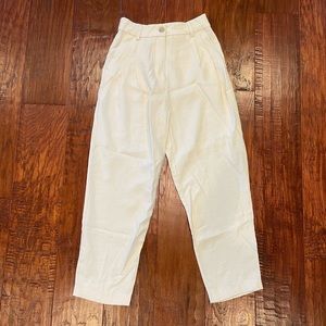 H&M Twill Cream Pants Trousers High Waisted